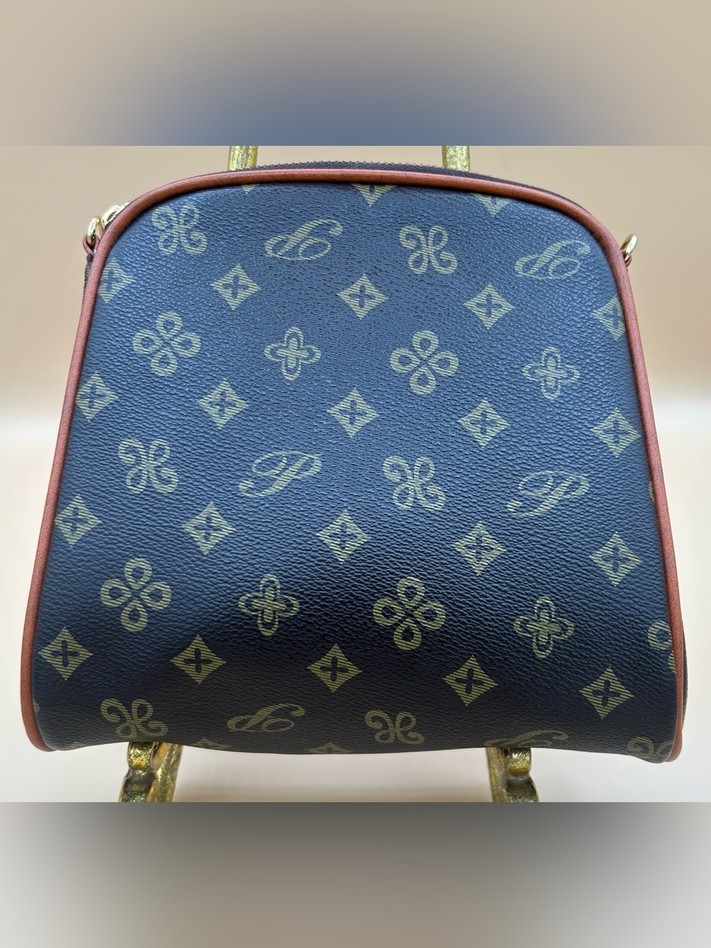 Charis Ma CM Monogram Crossbody Bag Vintage Blois Style Brown